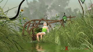 ���ூடான செக்ஸ்! கொம்பு அழகான தேவதை மற்றும் gnome கிராமத்தில்